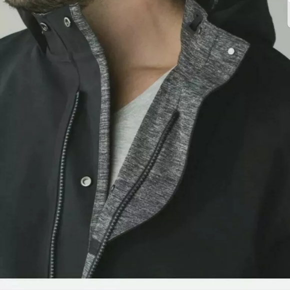 $298 LULULEMON Palindro Jacket Sz XL Black Heathered Black Waterproof Reversible - Picture 2 of 8